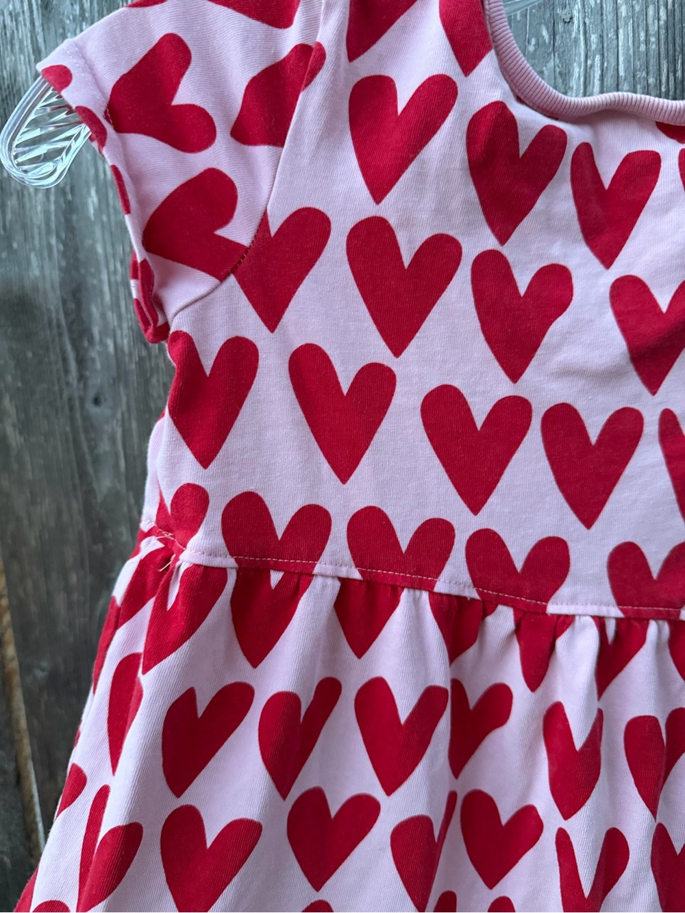 Girls 8 Hanna Andersson Pink Dress with Red Heart Print